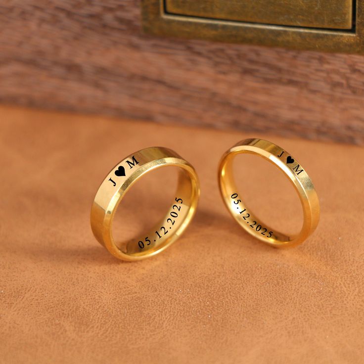 “Nuestra Promesa” Anillos personalizados + box de regalo