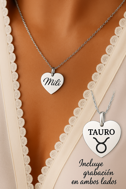 "Amor Eterno" Collar Corazón Personalizado + Box de Regalo